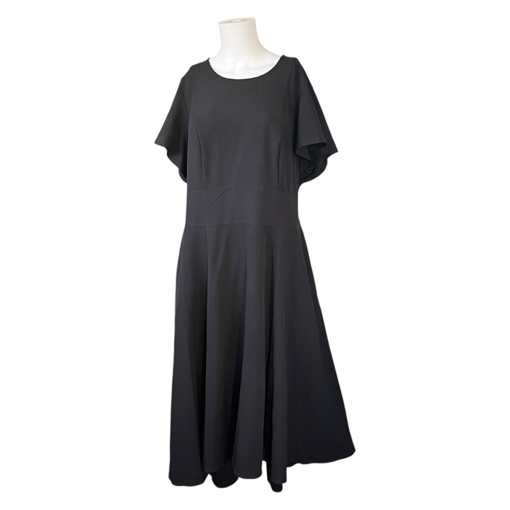 Lane Bryant Black Midi Dress Short Sleeve Classic Neutral Size 18